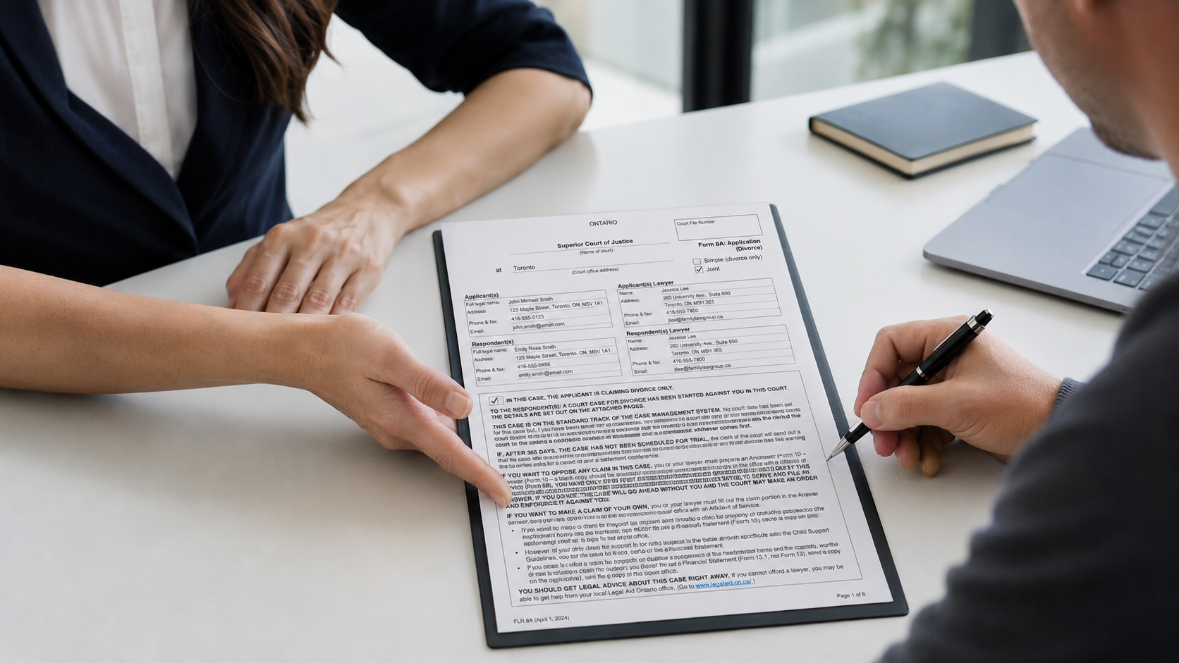 The divorce application in Ontario - step by step